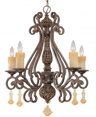 Riviera-71155 TS - Chandelier-5 Lights
