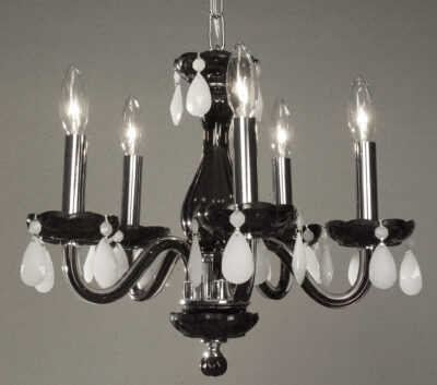 Monaco-82045 BLK WH - Chandelier-5 Lights