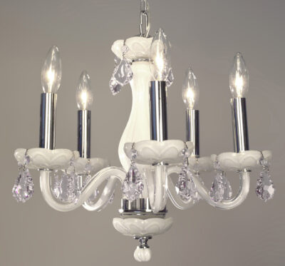Monaco-82045 WHT CPFR - Chandelier-5 Lights