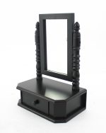 Homeroots - 20" Black Wood Framed Freestanding Makeup Shaving Tabletop Mirror - Image 2