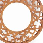 Homeroots - 24" Brown Round Wood Framed Accent Mirror - Image 4