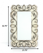 Homeroots - 33" White Wood Framed Accent Mirror - Image 5