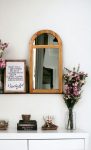 Homeroots - 5" Brown Arch Wood Framed Accent Mirror