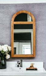 Homeroots - 5" Brown Arch Wood Framed Accent Mirror - Image 6