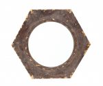 Homeroots - 24" Bronze Hexagon Distressed Wood Framed Accent Mirror - Image 2
