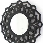Homeroots - 24" Black Abstract Wood Framed Accent Mirror - Image 3