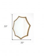 Homeroots - 33" Gold Octagon Metal Framed Accent Mirror - Image 6
