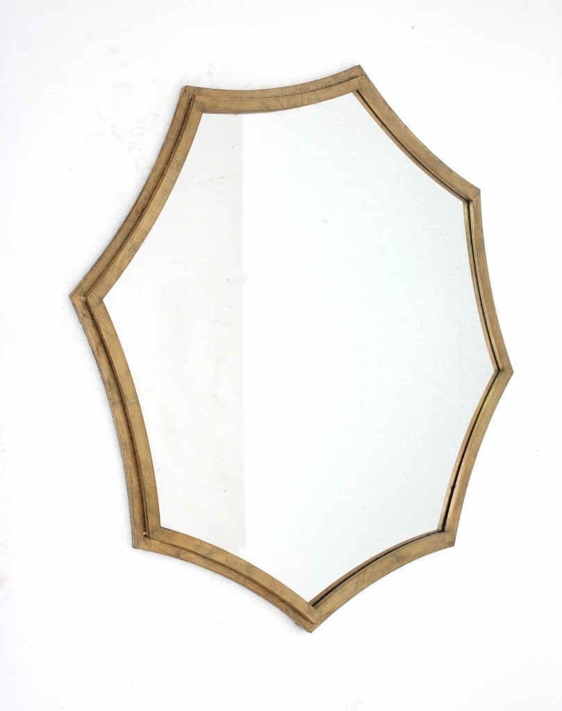 Homeroots - 33" Gold Octagon Metal Framed Accent Mirror