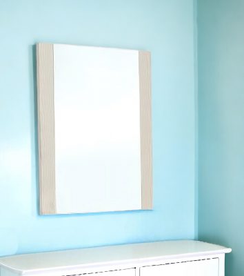 Homeroots - 41" Beige Wood Framed Mounted Dresser Mirror
