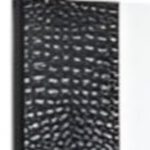 Homeroots - 41" Black Faux Shagreen Partially Framed Accent Mirror - Image 3