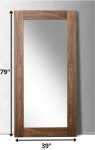 Homeroots - 79" Brown Framed Leaning Full Length Hanging Mirror