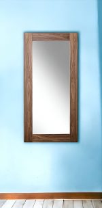 Homeroots - 79" Brown Framed Leaning Full Length Hanging Mirror