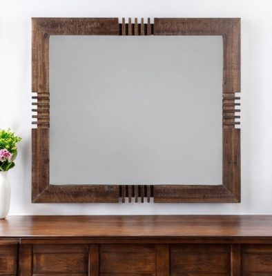 Homeroots - Reclaimed Oak Finish Rectangular Mirror