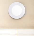 Homeroots - 40" White Round Wood Framed Accent Mirror