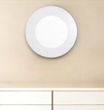 Homeroots - 40" White Round Wood Framed Accent Mirror