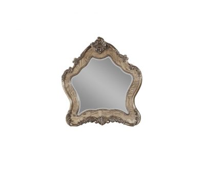 Homeroots - 48" Oak Abstract Wood Framed Mounted Dresser Mirror