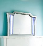 Homeroots - 38" Champagne Abstract Wood Framed Mounted Dresser Mirror