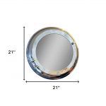 Homeroots - 21" Silver Round Aluminum Framed Accent Mirror - Image 5