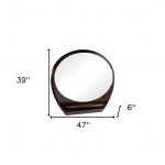 Homeroots - 39" Brown Oval Wood Framed Mounted Dresser Mirror - Image 5