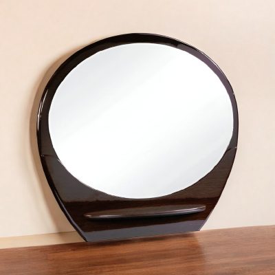 Homeroots - 39" Brown Oval Wood Framed Mounted Dresser Mirror