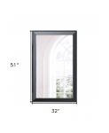 Homeroots - 51" Black Wood Framed Accent Mirror