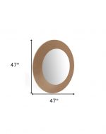 Homeroots - 47" Gold Round Wood Framed Accent Mirror - Image 6