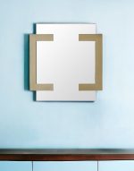 Homeroots - 35" Gold Abstract Metal Framed Accent Mirror