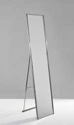 Homeroots - 59" Silver Metal Framed Cheval Standing Mirror - Image 7