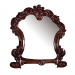 Homeroots - 45" Brown Crowned Top Solid Wood Framed Mounted Dresser Mirror - Image 2