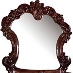 Homeroots - 45" Brown Crowned Top Solid Wood Framed Mounted Dresser Mirror - Image 4