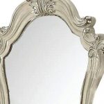 Homeroots - 47" White And Silver Abstract Wood Framed Antiqued Glass Mounted Dresser Mirror - Image 3