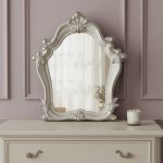 Homeroots - 47" White And Silver Abstract Wood Framed Antiqued Glass Mounted Dresser Mirror