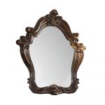 Homeroots - 47" Brown Crowned Top Solid Wood Framed Mounted Dresser Mirror - Image 2