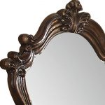 Homeroots - 47" Brown Crowned Top Solid Wood Framed Mounted Dresser Mirror - Image 3
