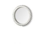 Homeroots - 35" White Abstract Wood Framed Accent Mirror - Image 4