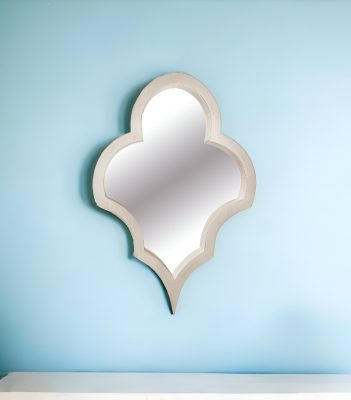 Homeroots - 34" Natural Novelty Wood Framed Accent Mirror