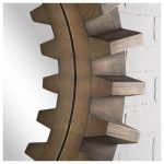 Homeroots - 26" Brown Round Wood Framed Accent Mirror - Image 3