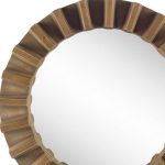 Homeroots - 26" Brown Round Wood Framed Accent Mirror - Image 6