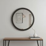 Homeroots - 43" Black Abstract Metal Framed Accent Mirror