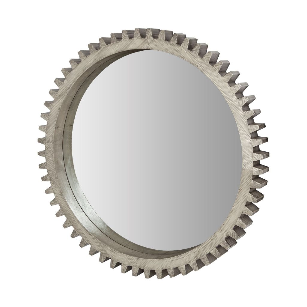 Homeroots - 44" Silver Abstract Wood Framed Accent Mirror