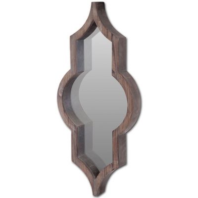 Homeroots - 34" Dark Brown Novelty Framed Accent Mirror