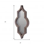 Homeroots - 34" Dark Brown Novelty Framed Accent Mirror - Image 7