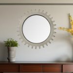 Homeroots - 26" Gray Abstract Wood Framed Accent Mirror - Image 2