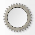 Homeroots - 26" Gray Abstract Wood Framed Accent Mirror - Image 3