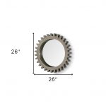 Homeroots - 26" Gray Abstract Wood Framed Accent Mirror - Image 8