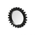 Homeroots - 26" Black Cog Round Metal Frame Wall Mirror - Image 3