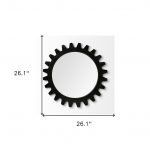 Homeroots - 26" Black Cog Round Metal Frame Wall Mirror - Image 7