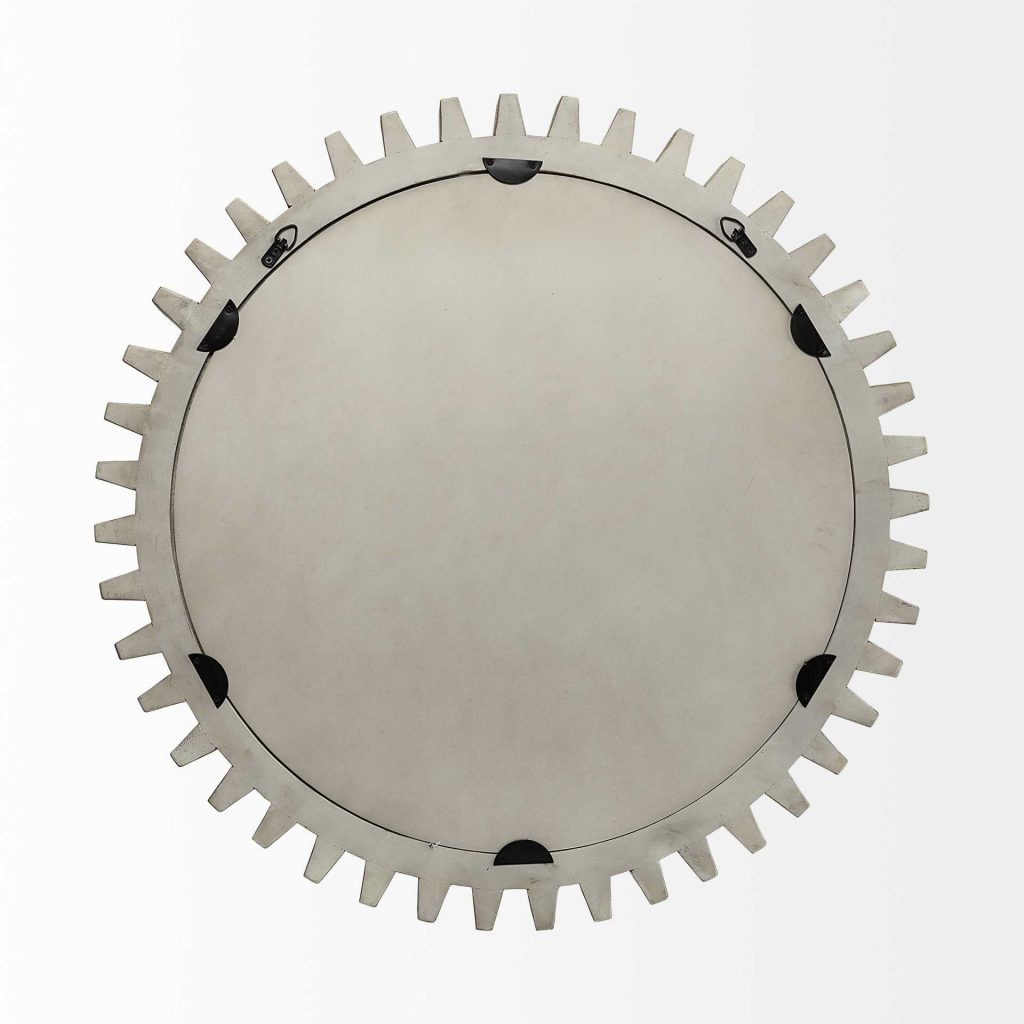 Homeroots - 35" Brown Abstract Wood Framed Accent Mirror