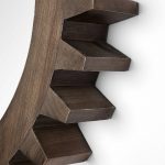 Homeroots - 26" Dark Brown Abstract Wood Framed Accent Mirror - Image 5