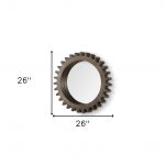 Homeroots - 26" Dark Brown Abstract Wood Framed Accent Mirror - Image 6